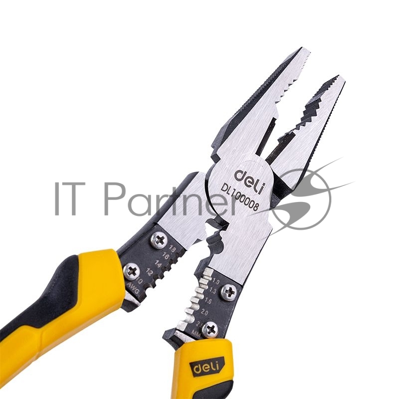 Комбинированные плоскогубцы многофункциональные Deli DL100008 215мм, (скручивание/зажим/резка/зачис сталь Cr-V, двухкомпонентная рукоять