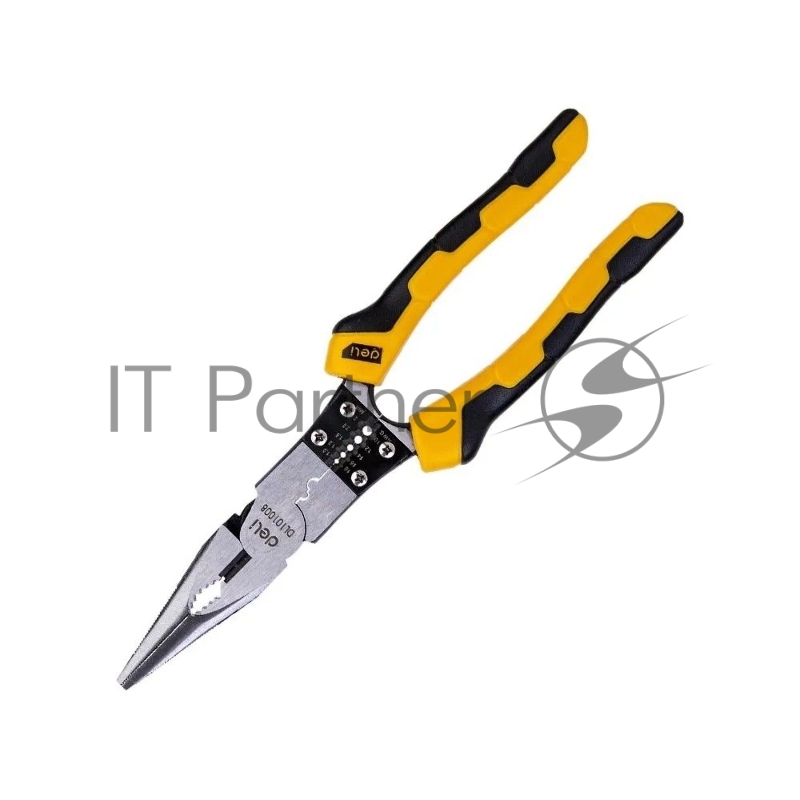 Удлиненные плоскогубцы многофункциональные Deli DL101008 220мм, (зажим/резка/зачистка/обжим), сталь Cr-V, двухкомпонентная рукоять