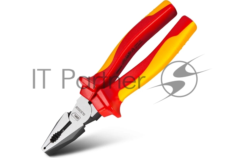 Диэлектрические комбинированные плоскогубцы Deli DL512008 200мм, сталь Cr-V, сертификат VDE для работ под напряжением до 1000 В