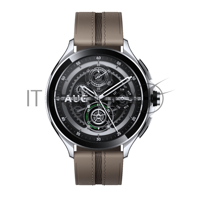 Часы наручные Xiaomi Смарт-часы Xiaomi Watch 2 Pro - Bluetooth® Silver Case with Brown Leather Strap M2234W1 (BHR7216GL)