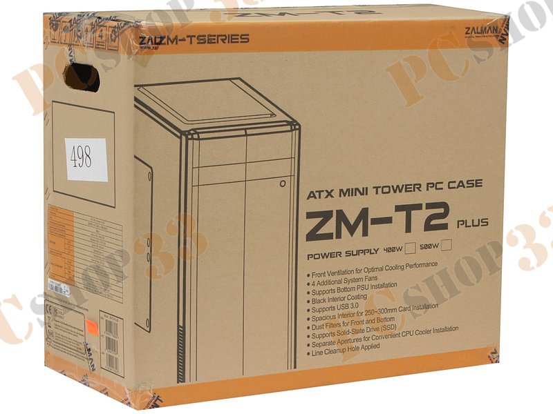 Корпус Minitower Zalman ZM-T2 Plus, mATX, черный (без БП)