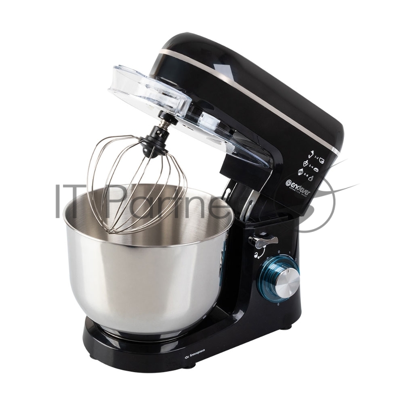 Миксер планетарный Endever Sigma-120, черный, мощность 1800 Вт, объем чаши 6 л, планетарная система смешивания, 2 шт/уп.