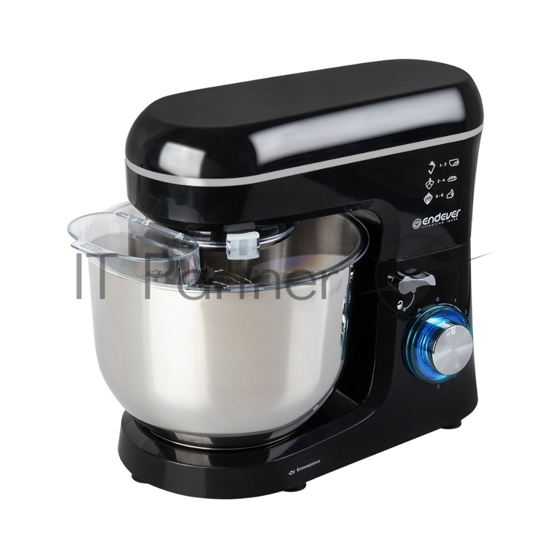 Миксер планетарный Endever Sigma-120, черный, мощность 1800 Вт, объем чаши 6 л, планетарная система смешивания, 2 шт/уп.