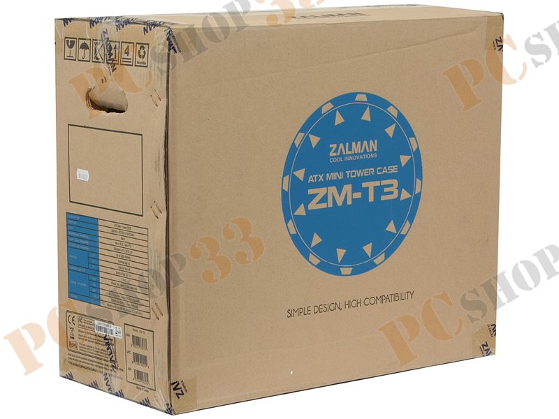 Корпус Minitower Zalman ZM-T3, mATX, черный (без БП)