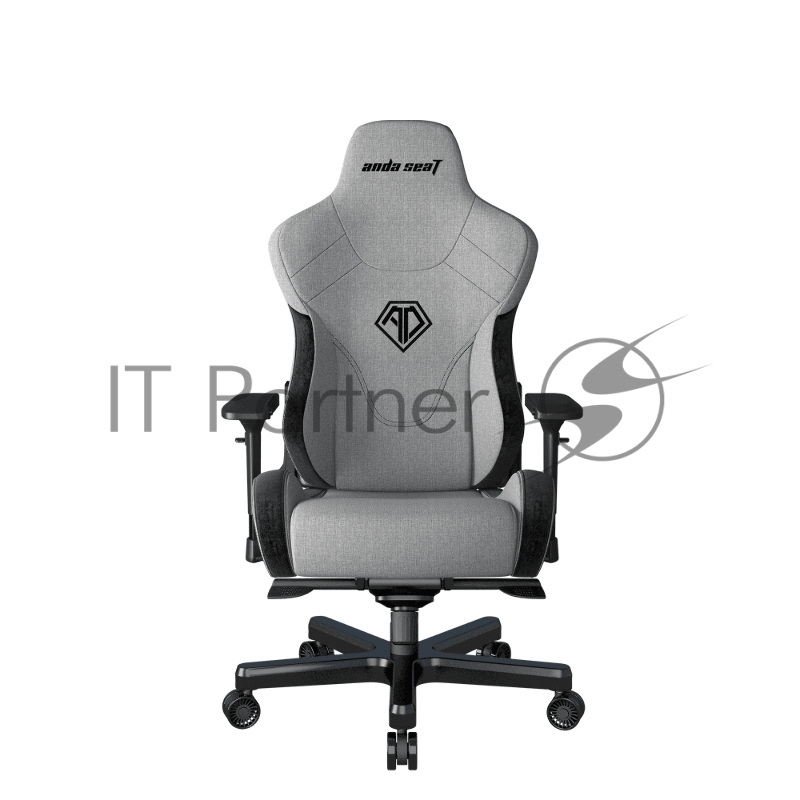 Кресло игровое Anda Seat T-Pro 2, цвет серый/чёрный, размер XL (180кг), материал ткань (модель AD12XL)