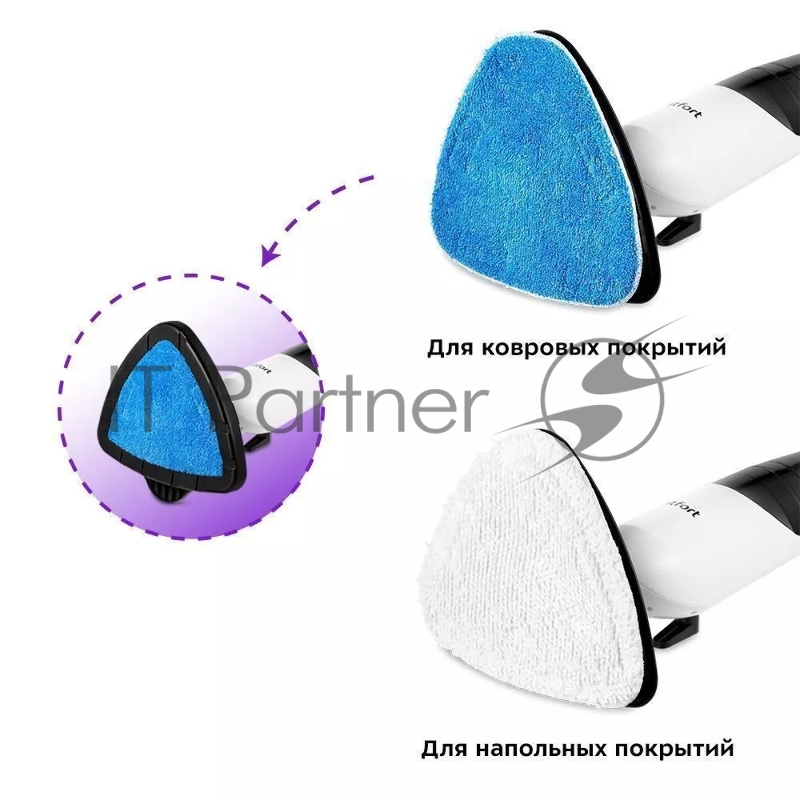 Швабра паровая Kitfort КТ-1021 1630Вт белый/черный