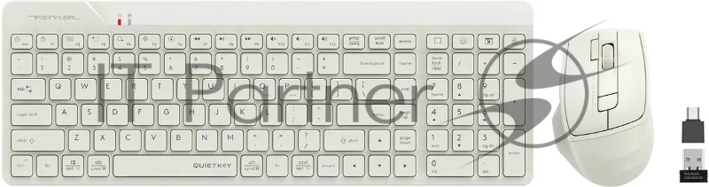Клавиатура + мышь A4Tech Fstyler FG2400 Air клав:бежевый мышь:бежевый USB беспроводная slim (FG2400 AIR BEIGE)