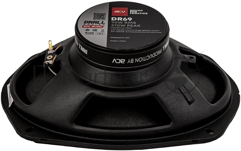 Колонки автомобильные ACV Drall DR69 (без решетки) 270Вт 96дБ 3Ом 16x23см (6x9дюйм) (ком.:2кол.) широкополосные однополосные