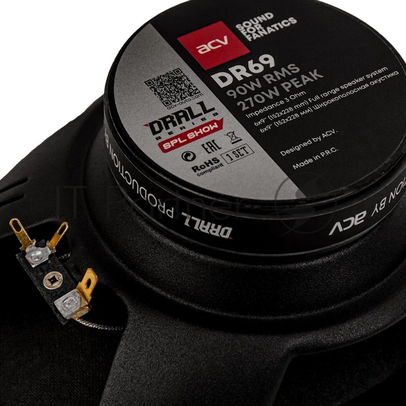 Колонки автомобильные ACV Drall DR69 (без решетки) 270Вт 96дБ 3Ом 16x23см (6x9дюйм) (ком.:2кол.) широкополосные однополосные
