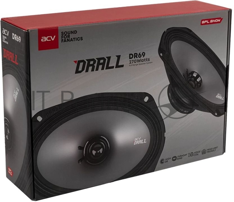 Колонки автомобильные ACV Drall DR69 (без решетки) 270Вт 96дБ 3Ом 16x23см (6x9дюйм) (ком.:2кол.) широкополосные однополосные