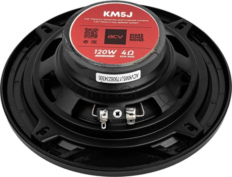 Колонки автомобильные ACV KM5J 120Вт 88дБ 4Ом 13см (5дюйм) (ком.:2кол.) коаксиальные двухполосные