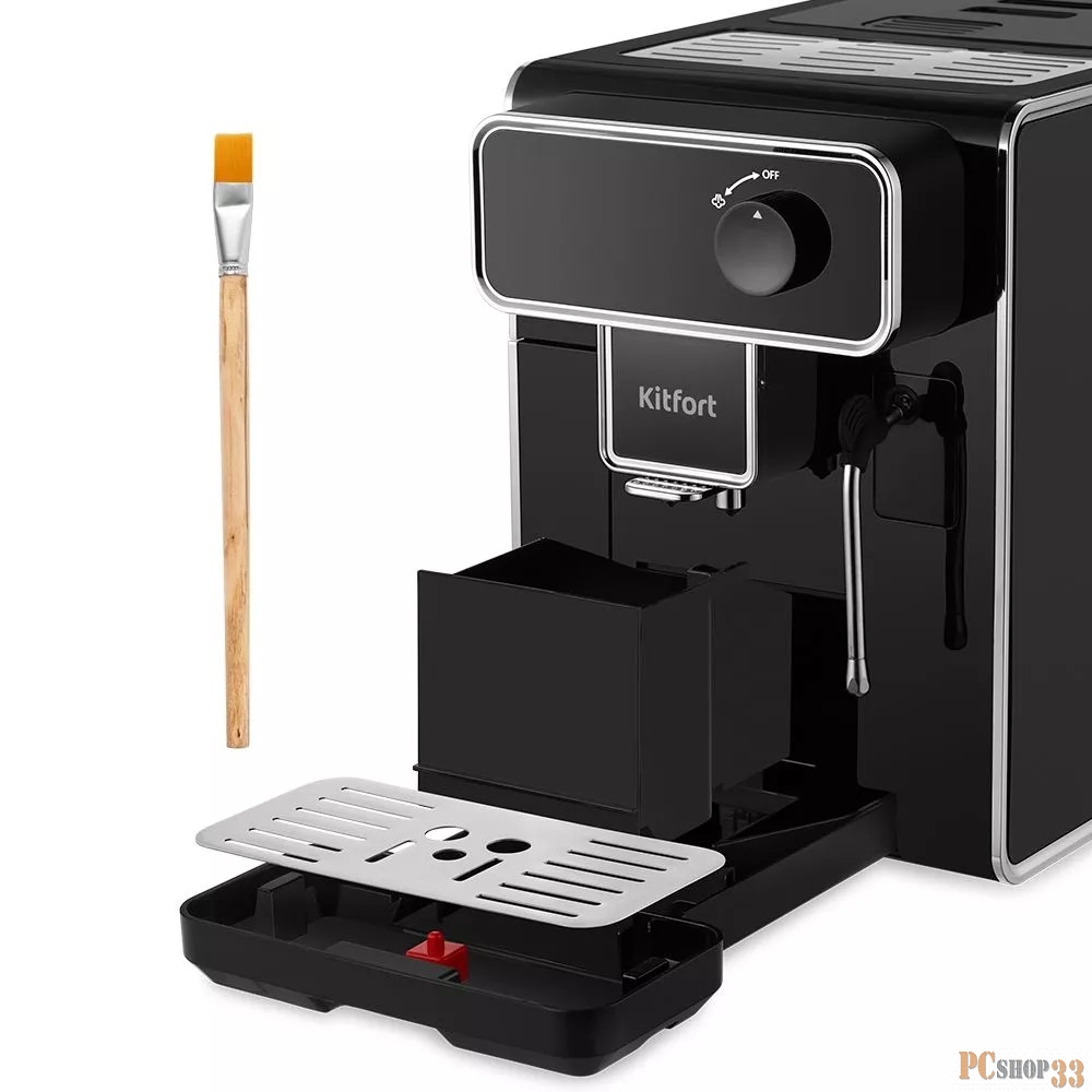 Кофемашина Kitfort КТ-7256 1350Вт черный/нержавеющая сталь