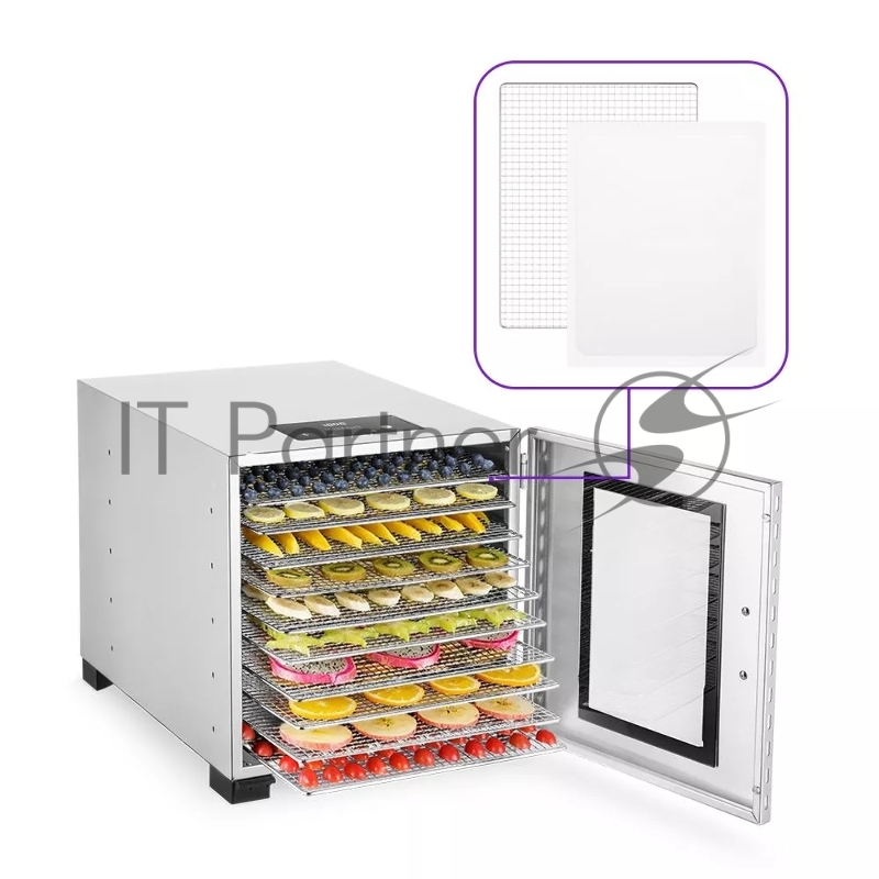 Сушка для фруктов и овощей Kitfort КТ-1955 11под. 800Вт нержавеющая сталь