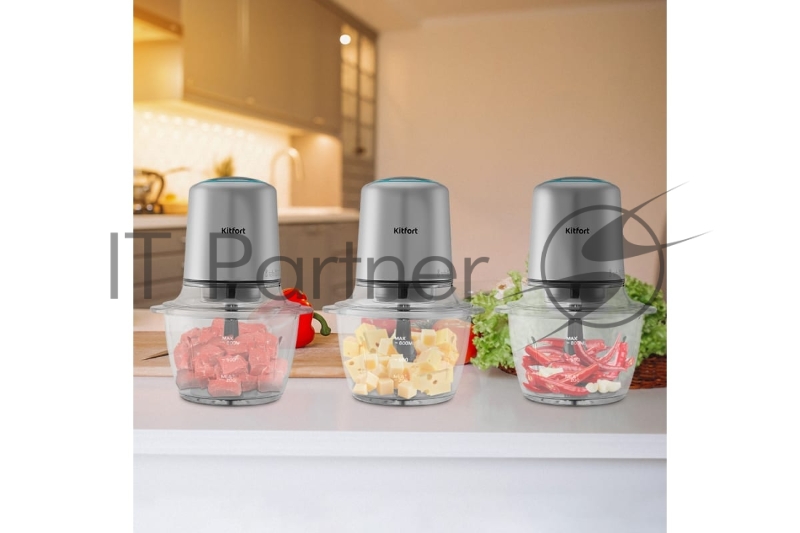 Измельчитель электрический Kitfort КТ-3510 1л. 300Вт стальной