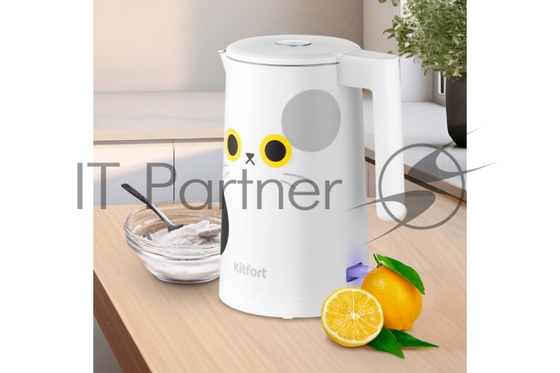 Чайник электрический Kitfort КТ-6185 1.7л. 2200Вт белый (корпус: нержавеющая сталь)