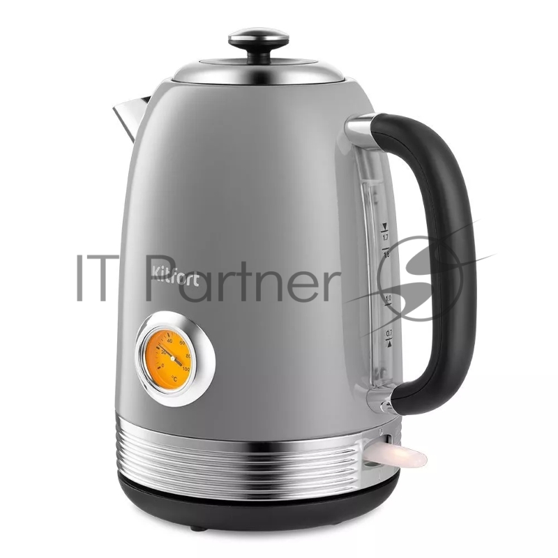 Чайник электрический Kitfort КТ-6605 1.7л. 2200Вт серый (корпус: нержавеющая сталь)