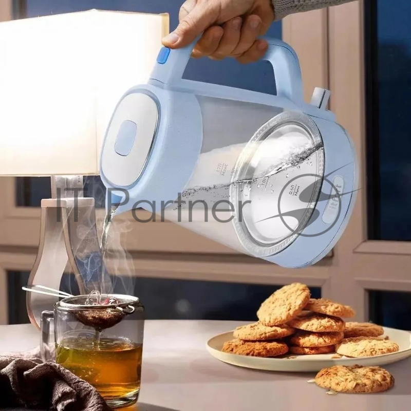 Чайник электрический Kitfort КТ-6623 1.7л. 2200Вт голубой/нержавеющая сталь (корпус: пластик/стекло)