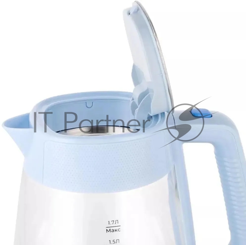 Чайник электрический Kitfort КТ-6623 1.7л. 2200Вт голубой/нержавеющая сталь (корпус: пластик/стекло)