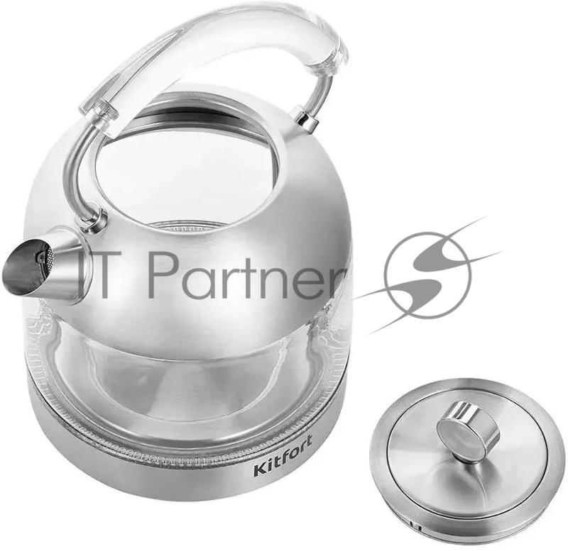 Чайник электрический Kitfort КТ-6630 1.7л. 2200Вт нержавеющая сталь (корпус: нержавеющая сталь/стекло)