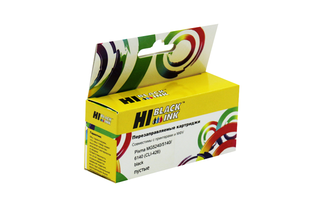 Перезаправляемый картридж Hi-Black (HB-CLI-426) для Canon MG5240/5140, Bk, пустой, с чипом