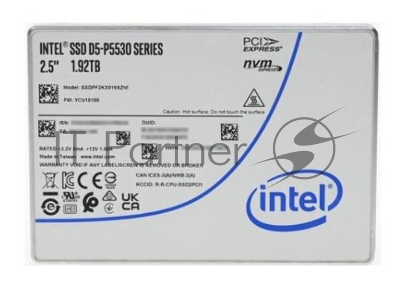 SSD жесткий диск INTEL PCIE 1.92TB TLC D5-P5530 SSDPF2KX019XZN1
