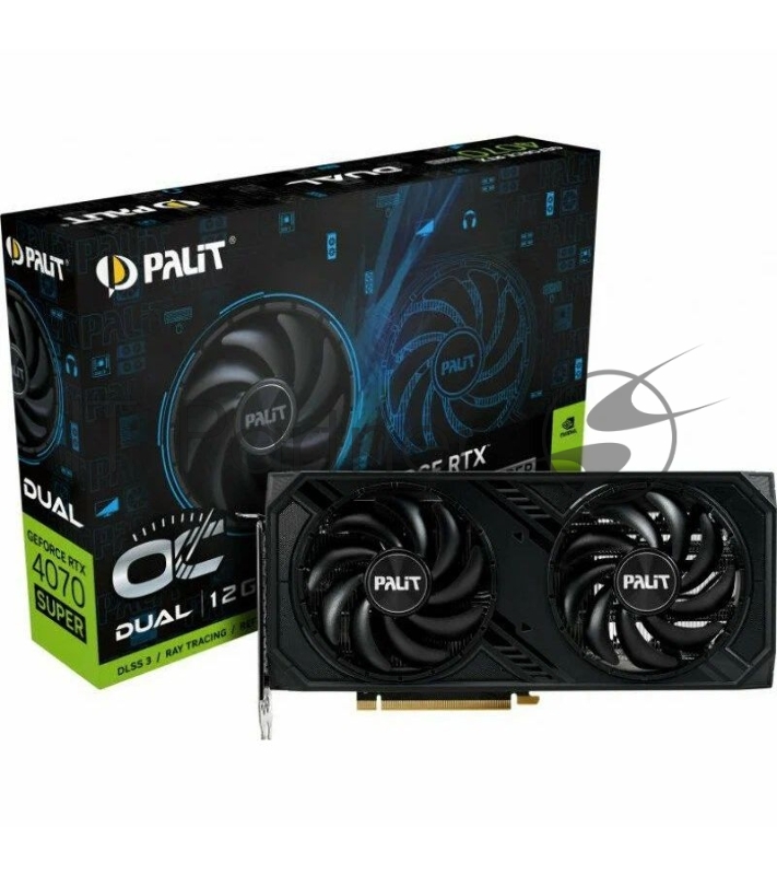 Видеокарта Palit RTX4070 SUPER DUAL OC PCI-E 4.0 192bit GDDR6X 1920/21000 HDMIx1 DPx3 HDCP Ret