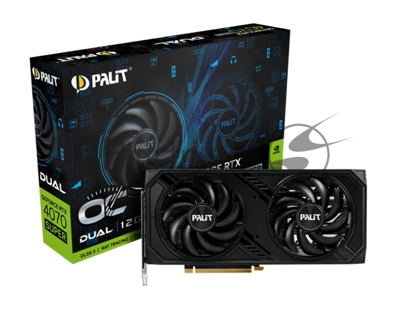 Видеокарта Palit RTX4070 SUPER DUAL OC PCI-E 4.0 192bit GDDR6X 1920/21000 HDMIx1 DPx3 HDCP Ret