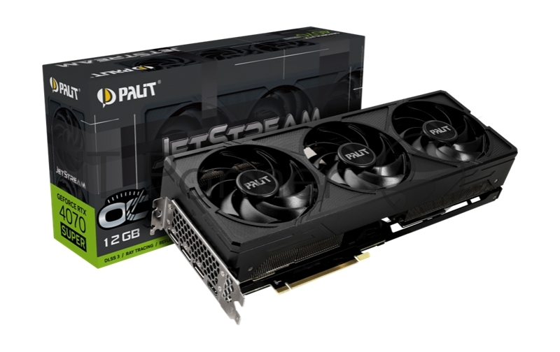 Видеокарта Palit RTX4070 SUPER JETSTREAM OC PCI-E 4.0 192bit GDDR6X 1920/21000 HDMIx1 DPx3 HDCP Ret