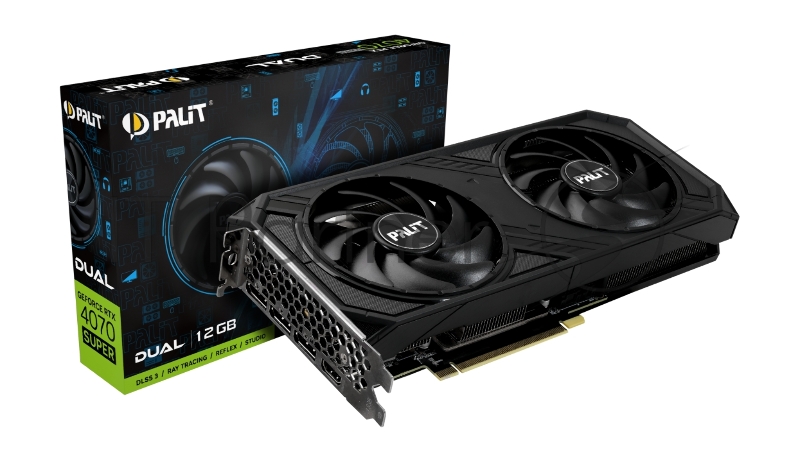 Видеокарта Palit RTX4070 SUPER DUAL PCI-E 4.0 192bit GDDR6X 1980/10500 HDMIx1 DPx3 HDCP Ret