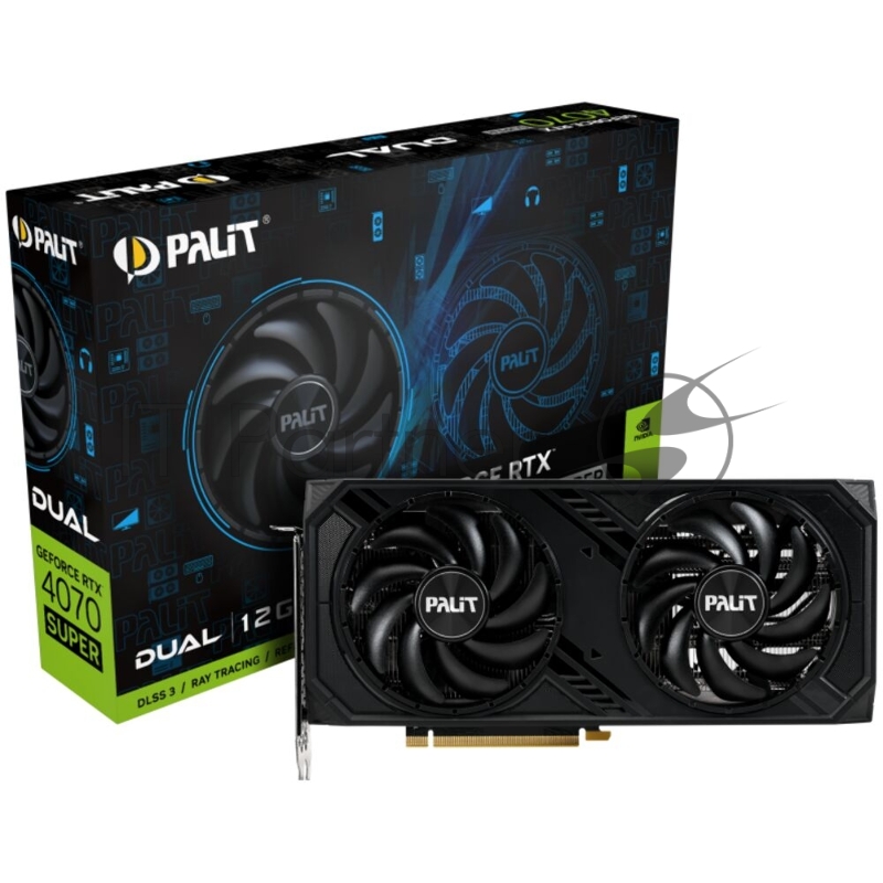 Видеокарта Palit RTX4070 SUPER DUAL PCI-E 4.0 192bit GDDR6X 1980/10500 HDMIx1 DPx3 HDCP Ret