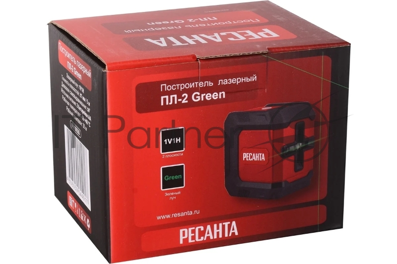 Уровень лазер. Ресанта ПЛ-2 Green 2кл.лаз. 550нм цв.луч. зеленый 2луч. (61/10/535)