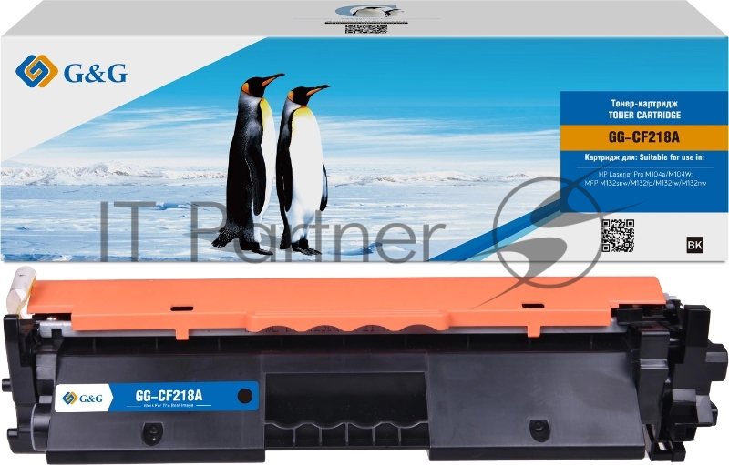 Картридж лазерный G&G GG-CF218A CF218A черный (1400стр.) для HP LJ Pro M104a/M104W/ MFP M132snw/M132fp/M132fw/M132nw