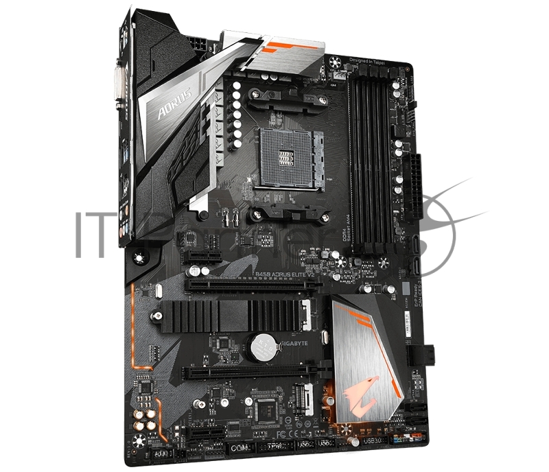 Материнская плата Gigabyte B450 AORUS ELITE V2 (V1.2) Soc-AM4 AMD B450 4xDDR4 ATX AC`97 8ch(7.1) GbLAN RAID+DVI+HDMI
