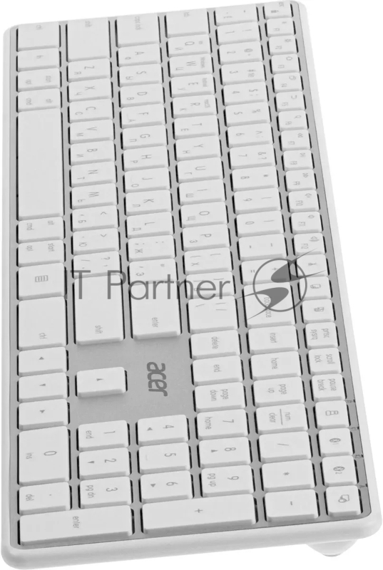 Клавиатура Acer OKR301 белый/серебристый USB беспроводная BT/Radio slim Multimedia (ZL.KBDEE.015)