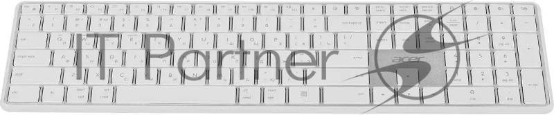 Клавиатура Acer OKR301 белый/серебристый USB беспроводная BT/Radio slim Multimedia (ZL.KBDEE.015)