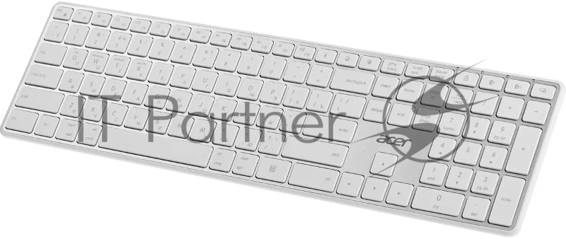 Клавиатура Acer OKR301 белый/серебристый USB беспроводная BT/Radio slim Multimedia (ZL.KBDEE.015)