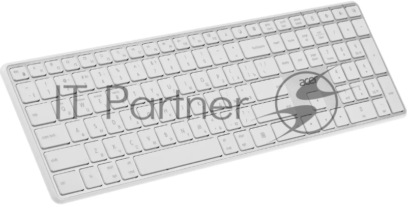 Клавиатура Acer OKR301 белый/серебристый USB беспроводная BT/Radio slim Multimedia (ZL.KBDEE.015)
