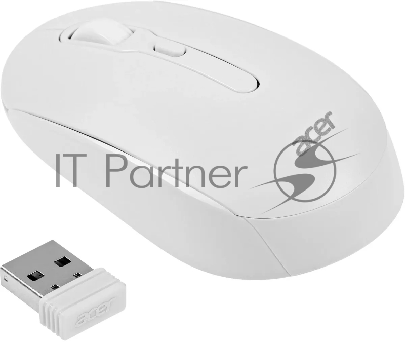 Мышь Acer OMR308 белый оптическая (1600dpi) беспроводная USB (4but)