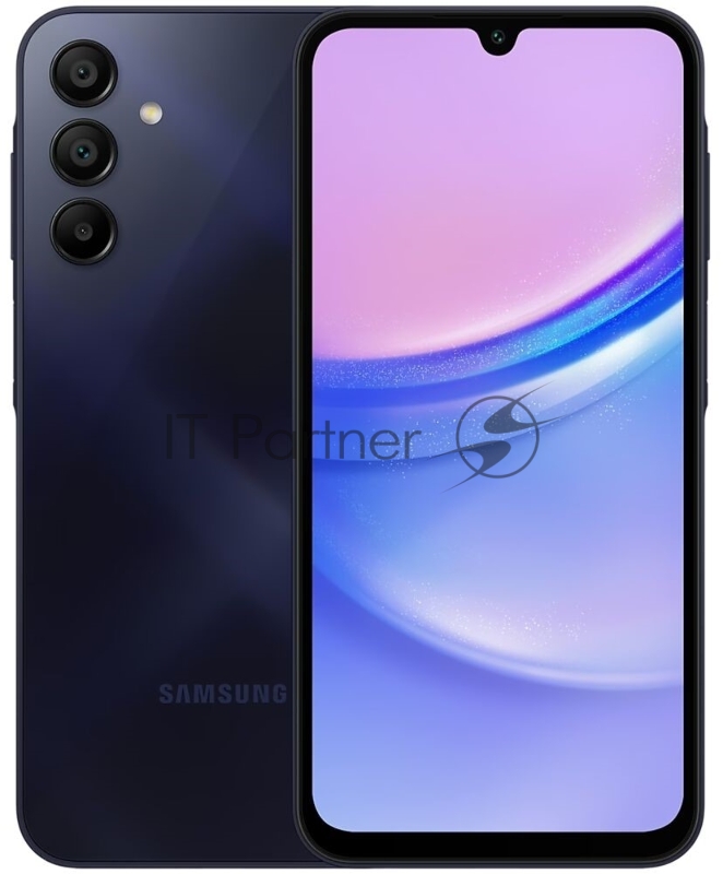 Смартфон Samsung SM-A155F Galaxy A15 256Gb 8Gb темно-синий моноблок 3G 4G 2Sim 6.5 1080x2340 Android 14 50Mpix 802.11 a/b/g/n/ac NFC GPS GSM900/1800 GSM1900 TouchSc Micro SD max1024Gb