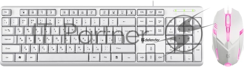 Клавиатура + мышка DEFENDER LINE MOTION C-977 RU WHITE 45977