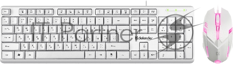 Клавиатура + мышка DEFENDER LINE MOTION C-977 RU WHITE 45977