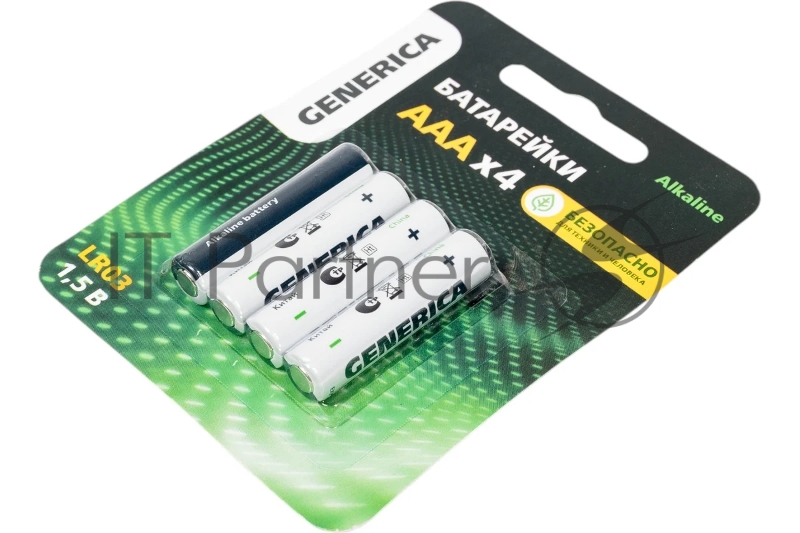 Батарейка щелочная Alkaline LR03/AAA (4шт/блистер) GENERICA