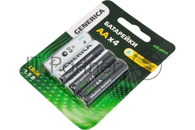 Батарейка щелочная Alkaline LR06/AA (4шт/блистер) GENERICA