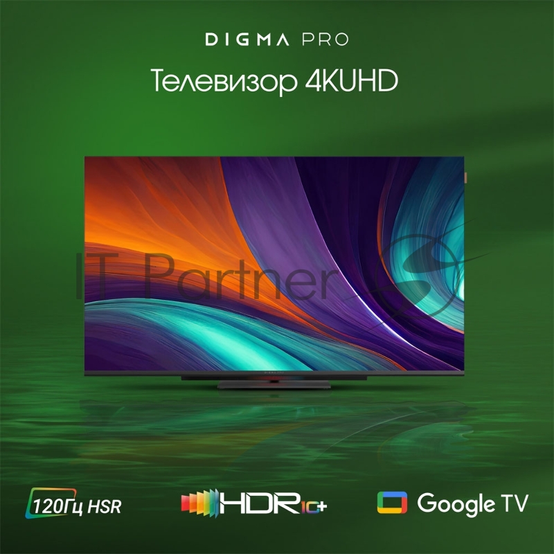 Телевизор LED Digma Pro 43 UHD 43C Google TV Frameless черный/черный 4K Ultra HD 120Hz HSR DVB-T DVB-T2 DVB-C DVB-S DVB-S2 USB WiFi Smart TV