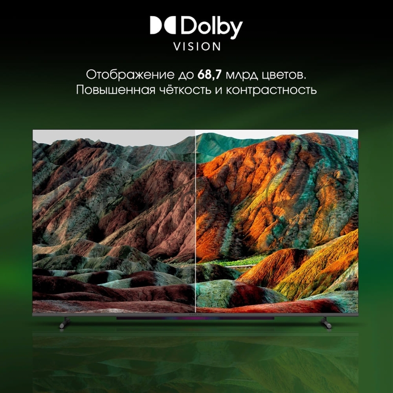 Телевизор QLED Digma Pro 65 QLED 65L Google TV Frameless черный/серебристый 4K Ultra HD 120Hz HSR DVB-T DVB-T2 DVB-C DVB-S DVB-S2 USB 2.0 WiFi Smart TV