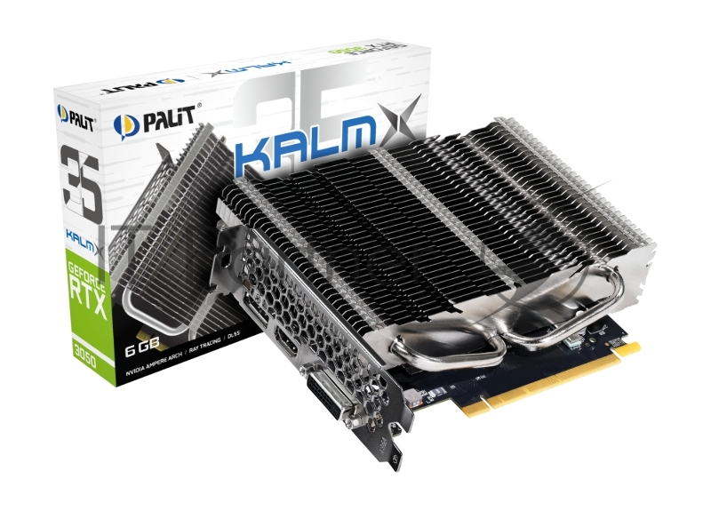 Видеокарта Palit PCI-E 4.0 RTX3050 KALMX NVIDIA GeForce RTX 3050 6Gb 96bit GDDR6 1042/14000 DVIx1 HDMIx1 DPx1 HDCP Ret