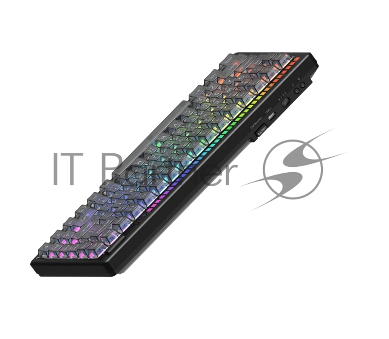 Клавиатура механическая беспроводная Dareu A84 Pro Black (черный), 84 клавиши, switch BlueSky V3 (linear), подсветка RGB, подключение проводное+Bluetooth+2.4GHz, аккумулятор 2000mAh