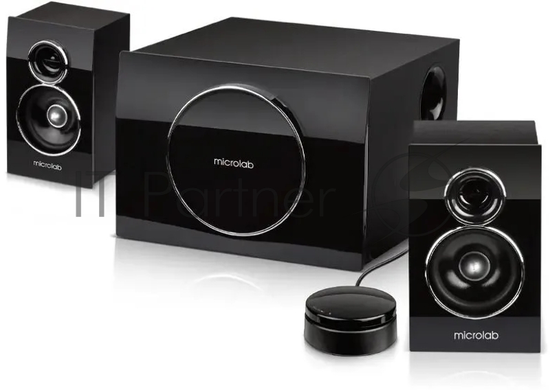 Колонки MICROLAB M-310 черный {35 Вт (сабвуфер 15 Вт, сателлит 10 Вт *2), Гармонические искажения: < 0,5% 1 Вт 1 кГц, Частотная характеристика: 30 Гц - 20 кГц, Отношение сигнал/шум: > 75 дБ, Разделение: >45 д