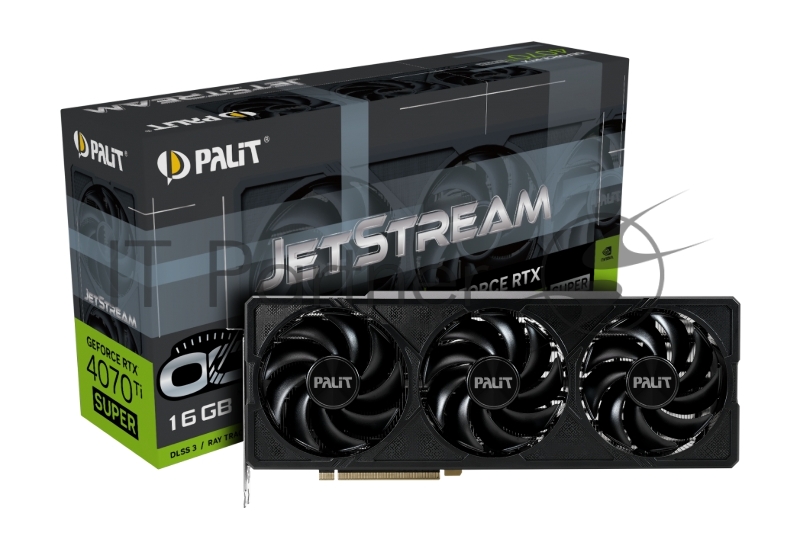 Видеокарта Palit RTX4070Ti SUPER JETSTREAM OC NVIDIA GeForce RTX 4070TI Super 16Gb PCI-E4.0 256bit GDDR6X 2340/21000 HDMIx1 DPx3 HDCP Ret