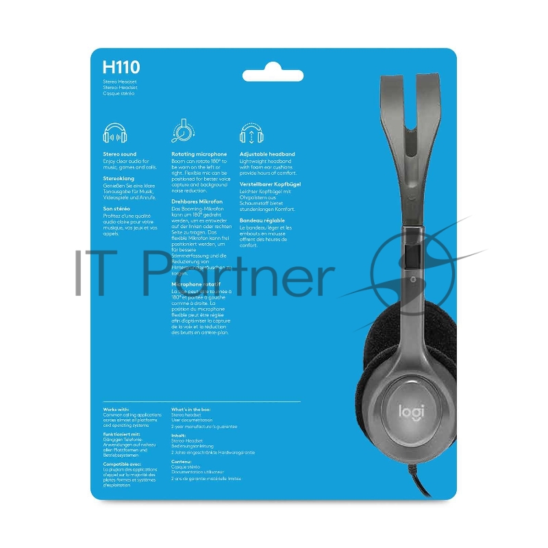 Гарнитура Logitech Headset H110 grey (981-000472/981-000271)